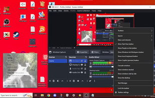 shell right click menu wallpaper set to a beautiful seamless loop waterfall mp4