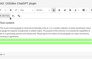 Txt42 GPT plugin for CKEditor