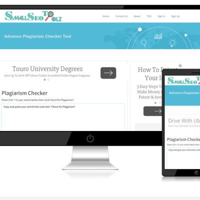 Small SEO Tools Responsive Snapshot For  PC and Tablet.