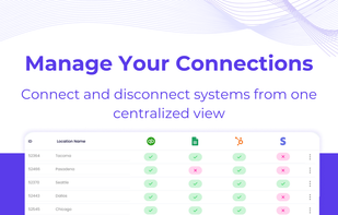 Connect and disconnect systems from one centralized view. 