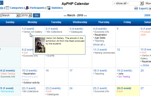 ApPHP Calendar screenshot 2