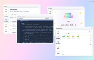 Your websites are folders. A workspace, not a dashboard.