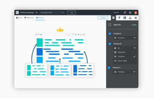 MASTER ROADMAPPING -
Teams build their own roadmaps, which can be rolled into a high-level Master view.