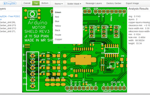 EasyEDA Gerber Viewer tool user interface