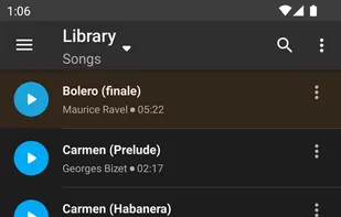 song view, dark mode