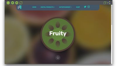 A screenshot of Fruity being used to browse the web.