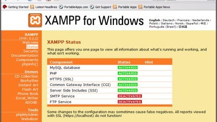 XAMPP screenshot 1