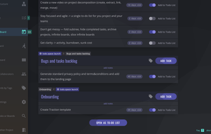 Planning mode where you add tasks to a single todo list from multiple boards