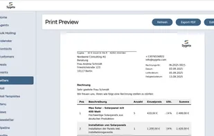 Generate bills, invoices, lettters, delivery notes