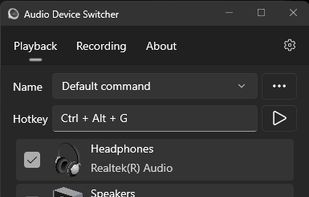 Audio Device Switcher screenshot 1