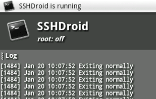 SSHDroid screenshot 1