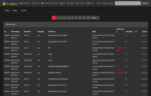 Recent Analysis Page