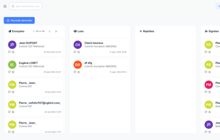 Signature list (kanban mode)