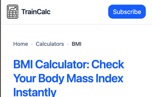 Mobile version of TrainCalc showing responsive design and clean layout.