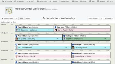 Medical Employee Schedule screenshot from ShiftApp.com