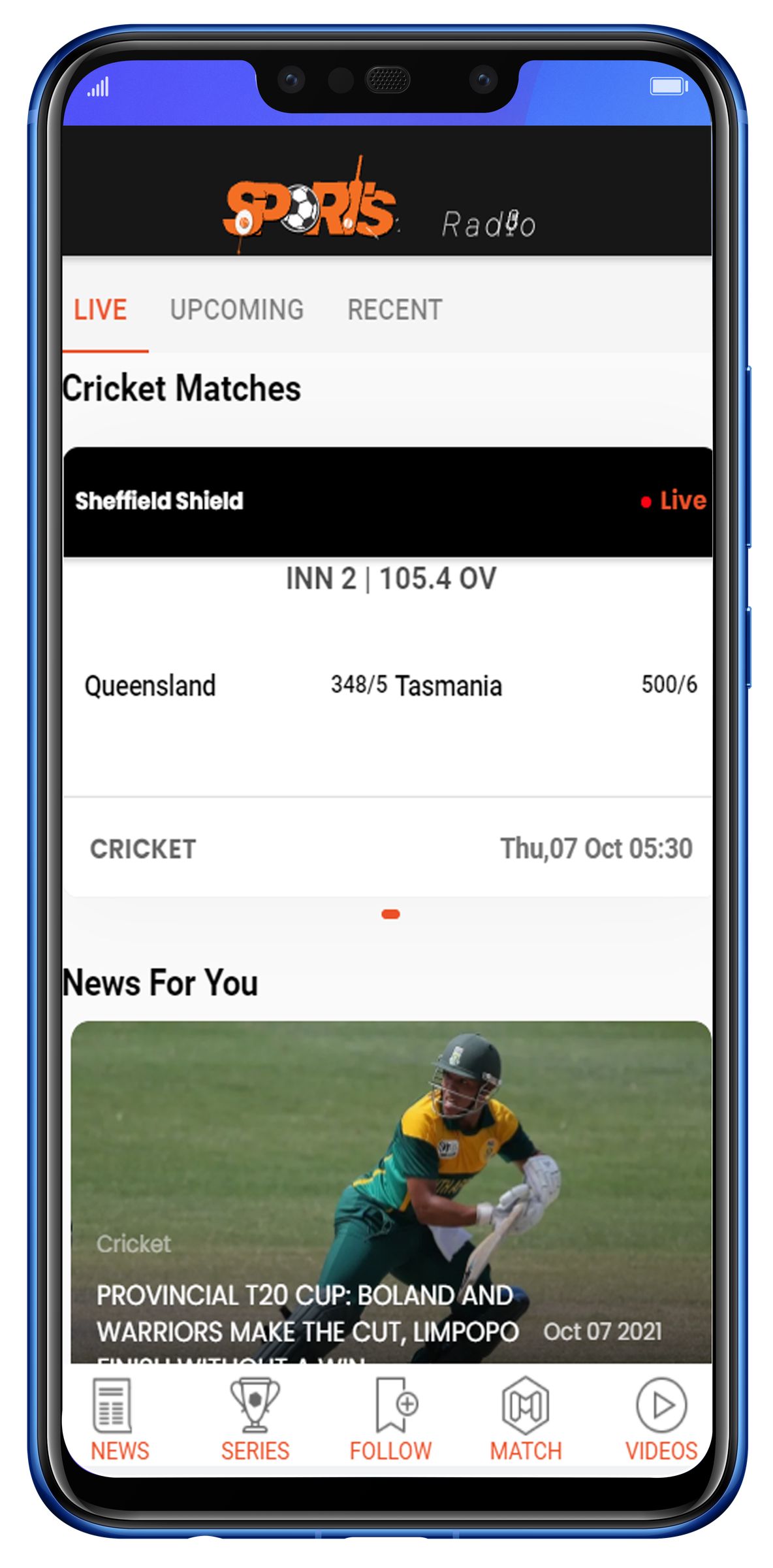 live cricket match mobile app