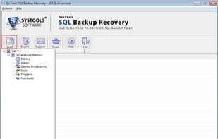 Click on load button to open backup file