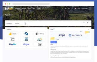 Integrations with payment gateways like Paypal or Stripe, Analytics, Mailchimp, API webservice...