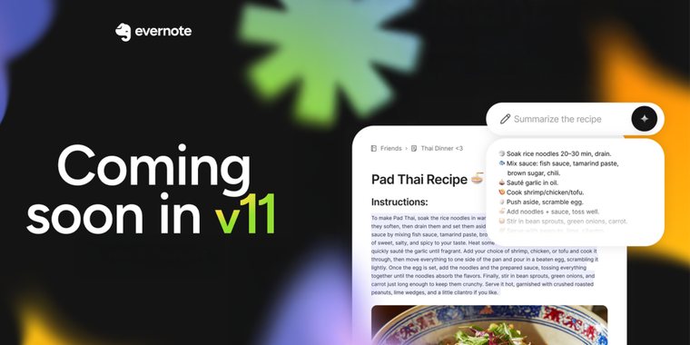 Evernote v11 debuts AI Assistant, Semantic Search, and smarter meeting notes image