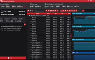 Monitoring view during a stress test