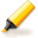 Yellow highlighter pen for web icon