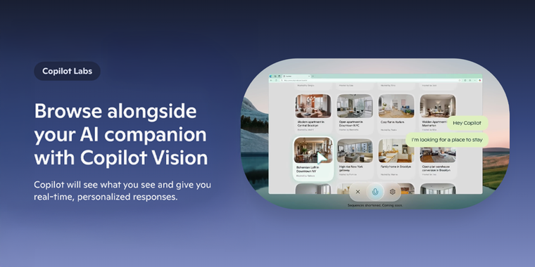 Microsoft has made Copilot Vision free on Edge, enabling voice control over page content image