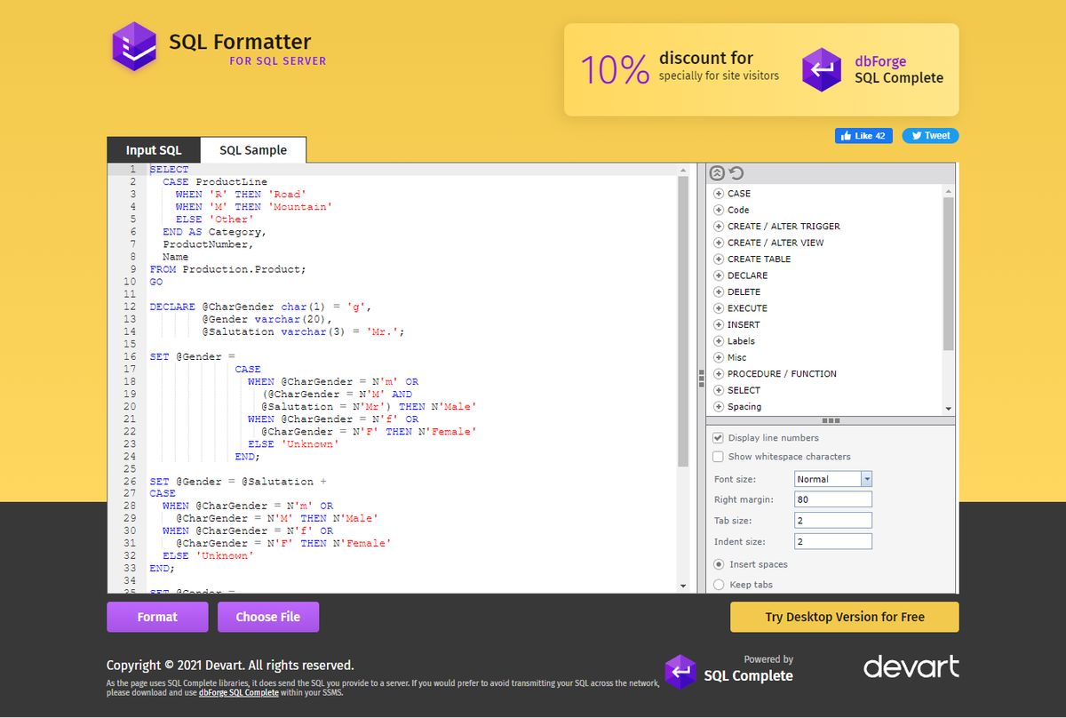 SQL Formatter for SQL Server: App Reviews, Features, Pricing & Download ...
