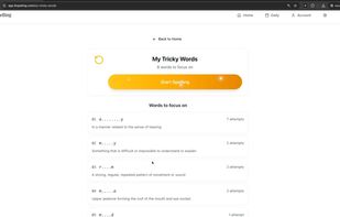 Retry tricky words that you find difficult to spell.