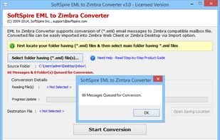 SoftSpire EML to Zimbra Converter screenshot 1