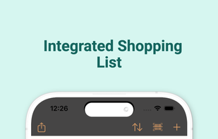 There is an integrated and automatically generated grocery list based on your meal plan