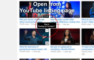 Floating for YouTube™ Extension screenshot 1