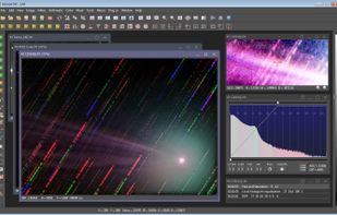Comet stacking in dark theme