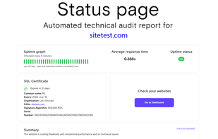 Public Status Page