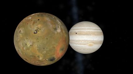 Io transiting over Jupiter