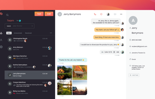 Ringblaze allows texting with customers and commenting privately directly on customer timelines