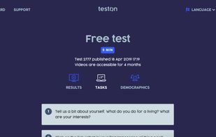 Test tasks view.
