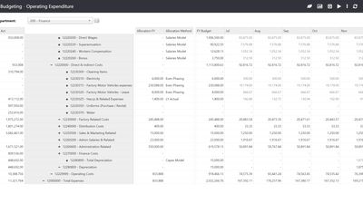 Opex Expenditure Annual Planning