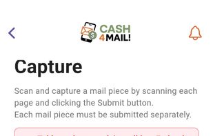 Capture Screen to review the Tips for Good Images and begin scanning your mail piece.