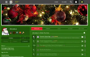 Main profile header with current gaming activity (profile of site's founder).