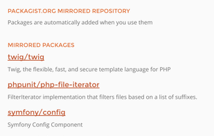 Private Packagist screenshot 2