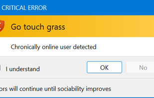 Example Message Box Go Touch Grass