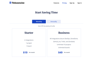 Pricing page