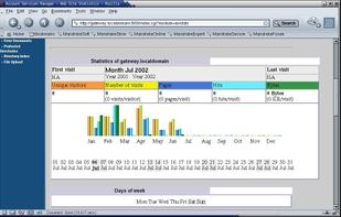 	The AWStats module using the default theme 
