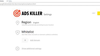 Settings page