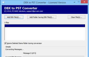 PCVARE DBX to PST Converter screenshot 1