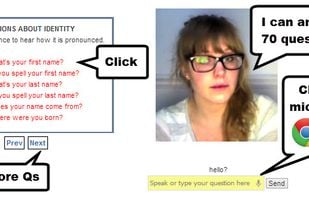 You can chat with an existing chatbot using a microphone