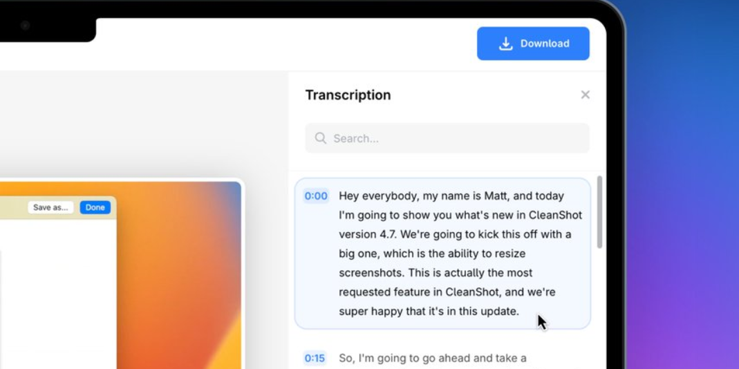CleanShot Cloud launches video transcription feature AlternativeTo