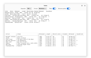 Tabëla screenshot 1
