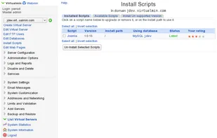 Virtualmin screenshot 1