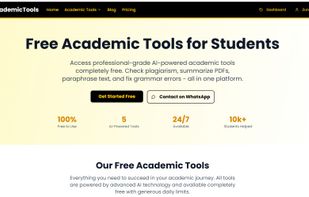 Free Academic Tools provides students and researchers with a single platform to generate citations, check references, improve academic writing, and support research workflows using AI-powered tools.